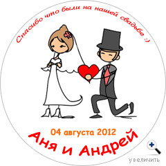 свадебные магниты на холодильник